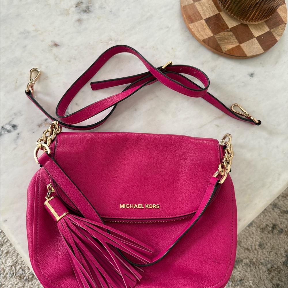 Michael Kors Pink Crossbody Bag with Gold Hardware